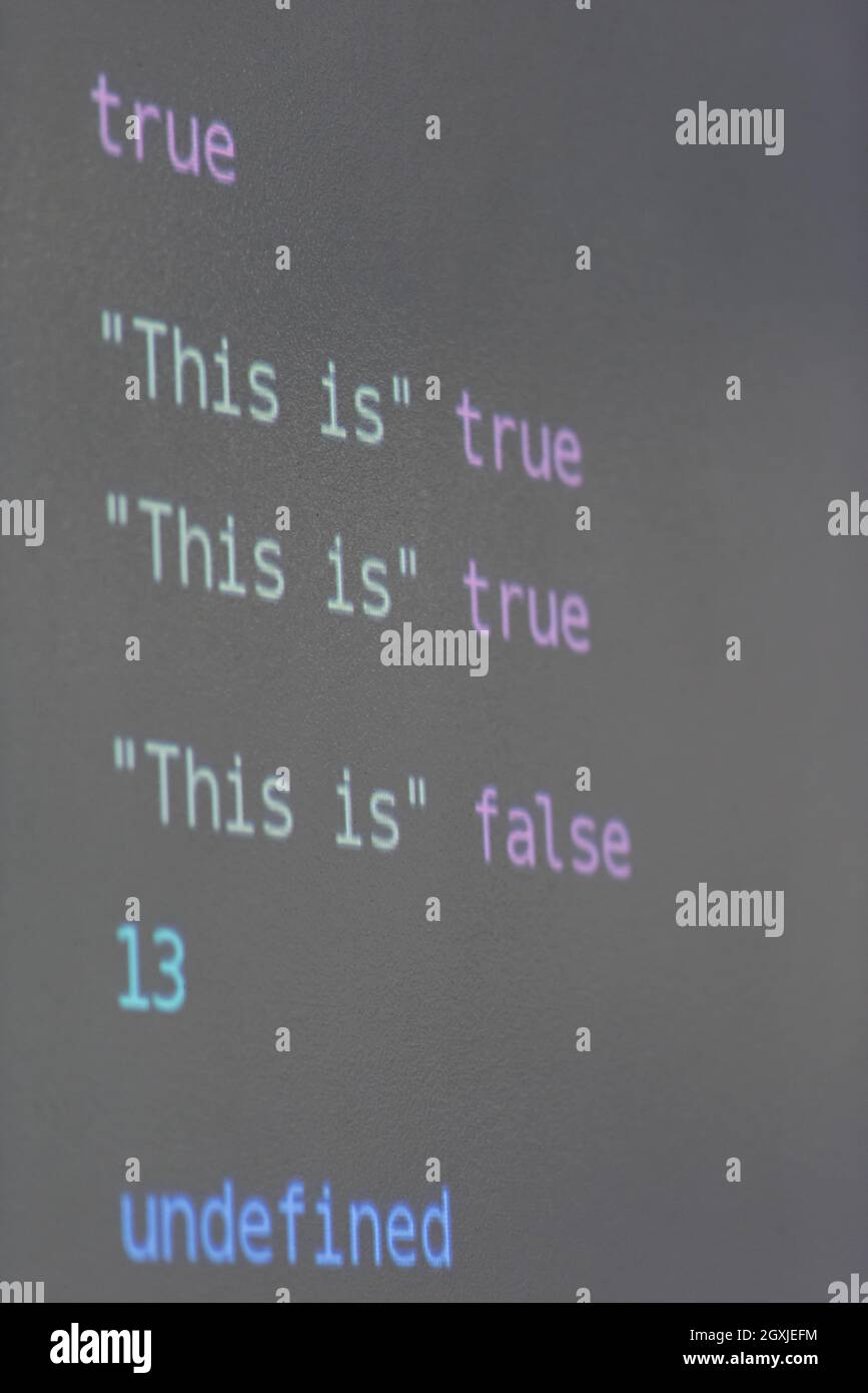 java program code on projector screen at programming class Stock Photo ...
