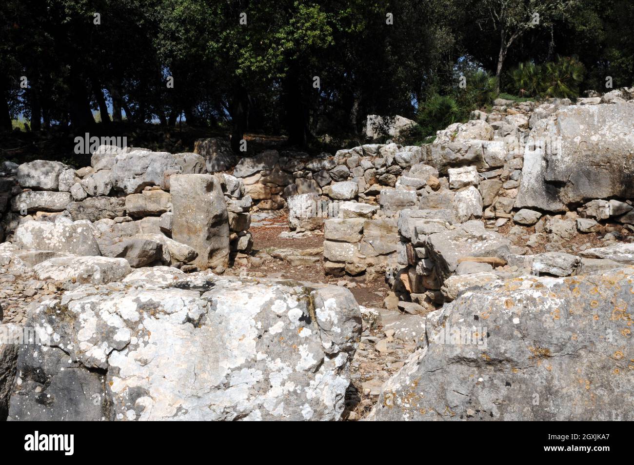 The archaeological excavations at the talaiotic settlement at Ses Paisses near the Mallorcan town of Arta. They date from 1 300 - 900 BC. Stock Photo