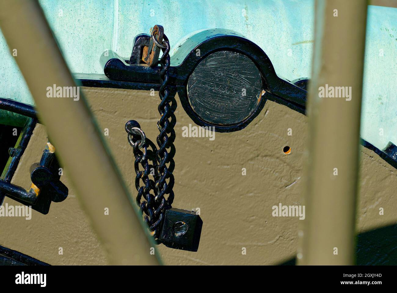 Manassas, Virginia - September 29, 2021: Detail of a historic Civil War canon on Henry Hill at Manassas Battlefield National Park (Battle of Bull Run). Stock Photo