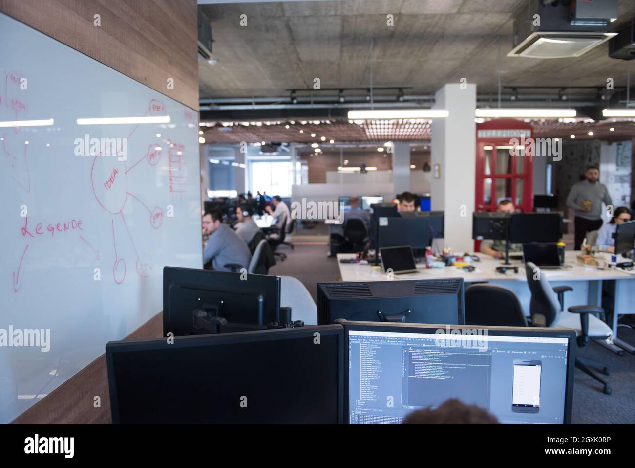 software developers writing programming code on computer Stock Photo ...