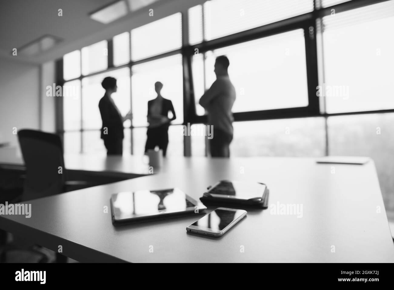 Bright conference room meeting team Black and White Stock Photos & Images -  Alamy