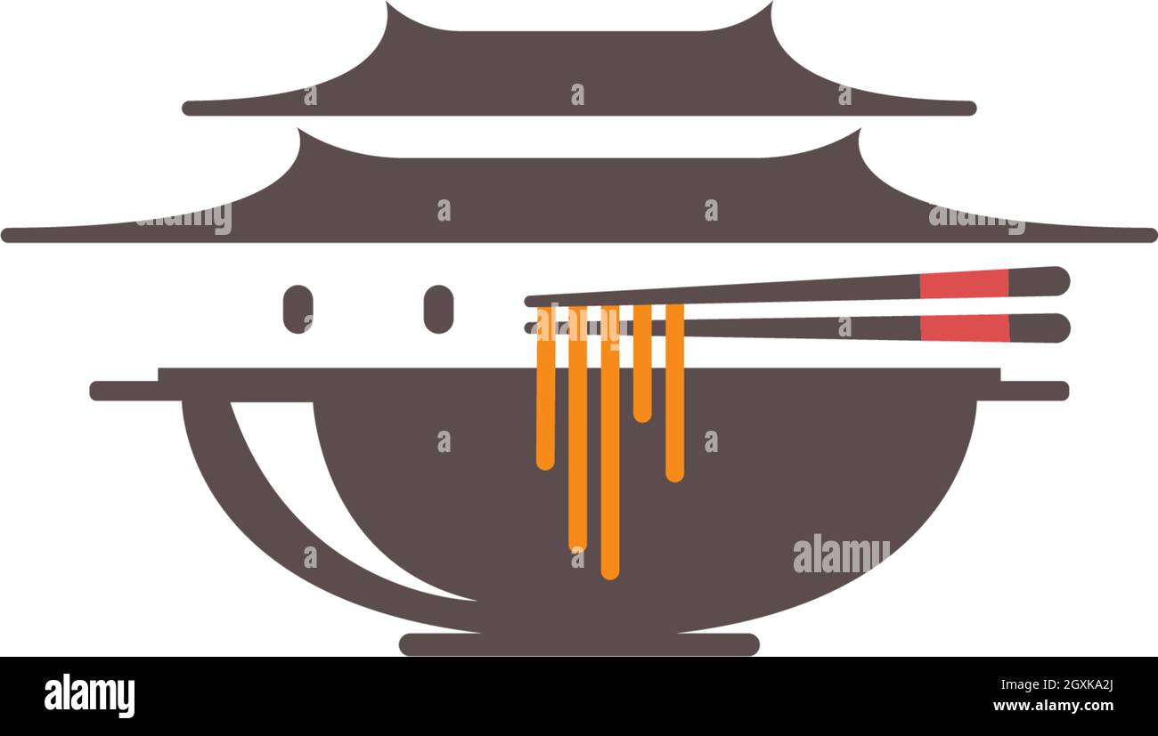 Noodle icon logo design template vector illustration Stock Vector