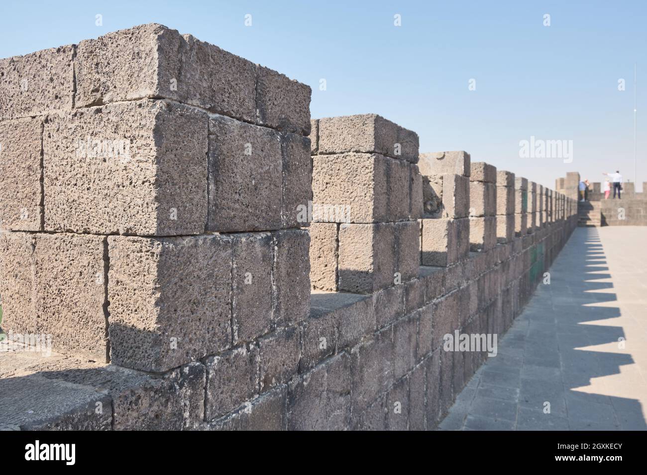 Walls of Diyarbakir Fortress. Sur, Diyarbakir, Turkey Stock Photo