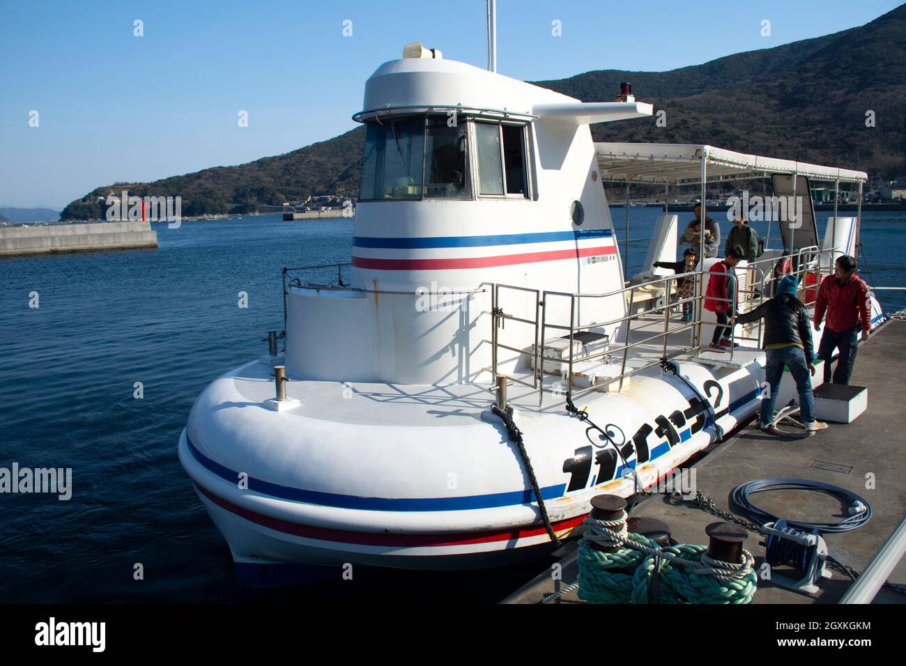 Tour boat for Saikai sightseeing,  Ainan, Japan Stock Photo