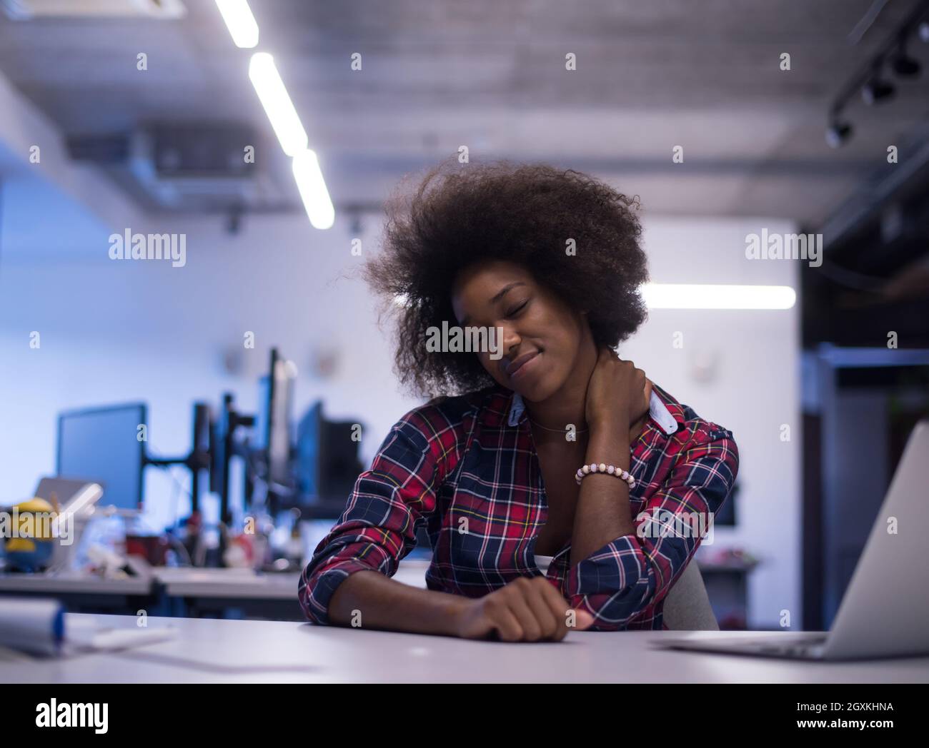 portrait of a young successful African American beautiful woman who ...