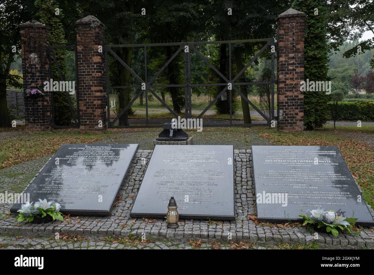 Swietochlowice, Poland - September 27, 2021. What remains of internment Camp Eintrachthutte (Zgoda). It was a satellite camp of Auschwitz Stock Photo