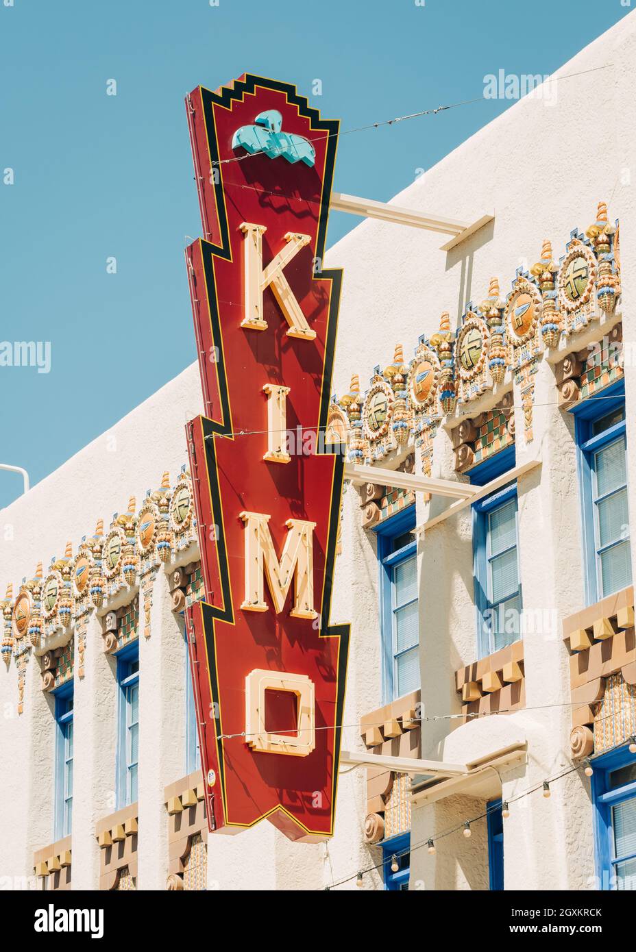 Kimo Theater vintage sign in downtown Albuquerque, New Mexico Stock Photo