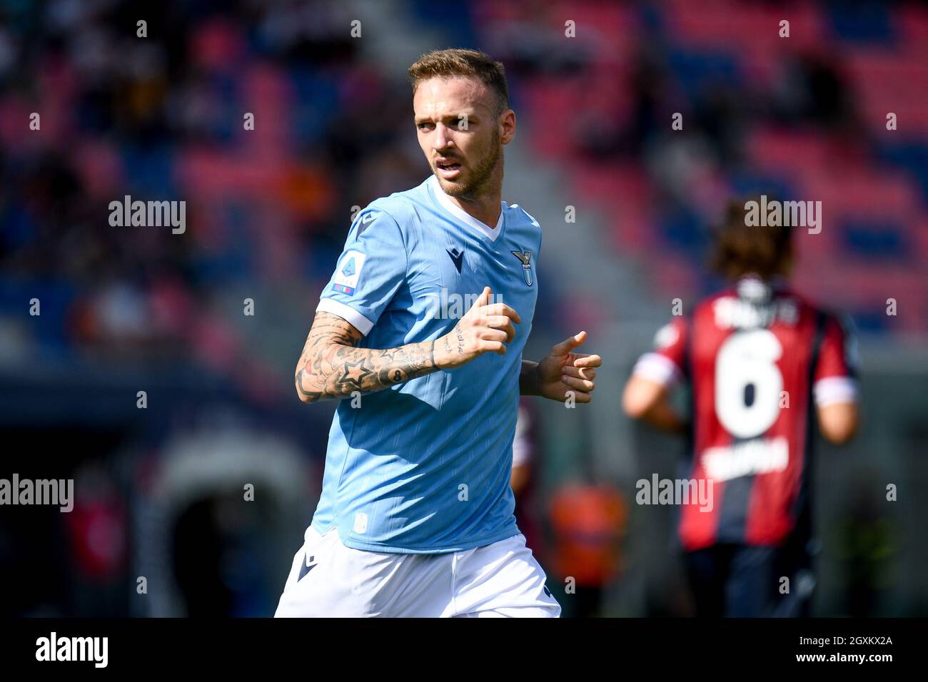 Renato Dall&#39;Ara stadium, Bologna, Italy, October 03, 2021, Manuel Lazzari (Lazio) portrait  during  Bologna FC vs SS Lazio - Italian football Seri Stock Photo