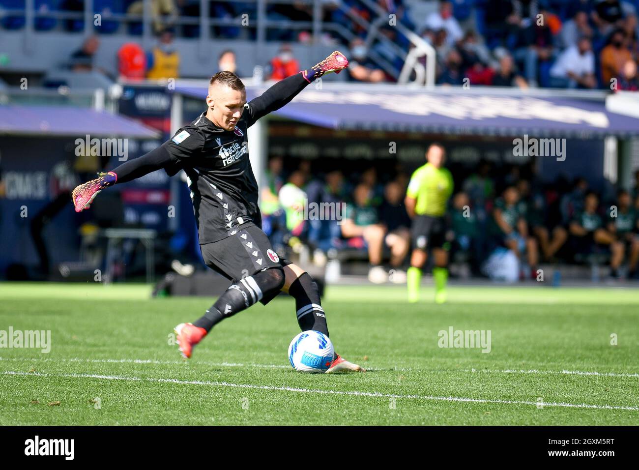 Renato Dall&#39;Ara stadium, Bologna, Italy, October 03, 2021, Lukasz Skorupski (Bologna) portrait in action  during  Bologna FC vs SS Lazio - Italian Stock Photo