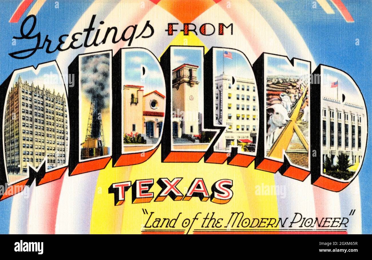 Greetings from Midland, Texas Stock Photo