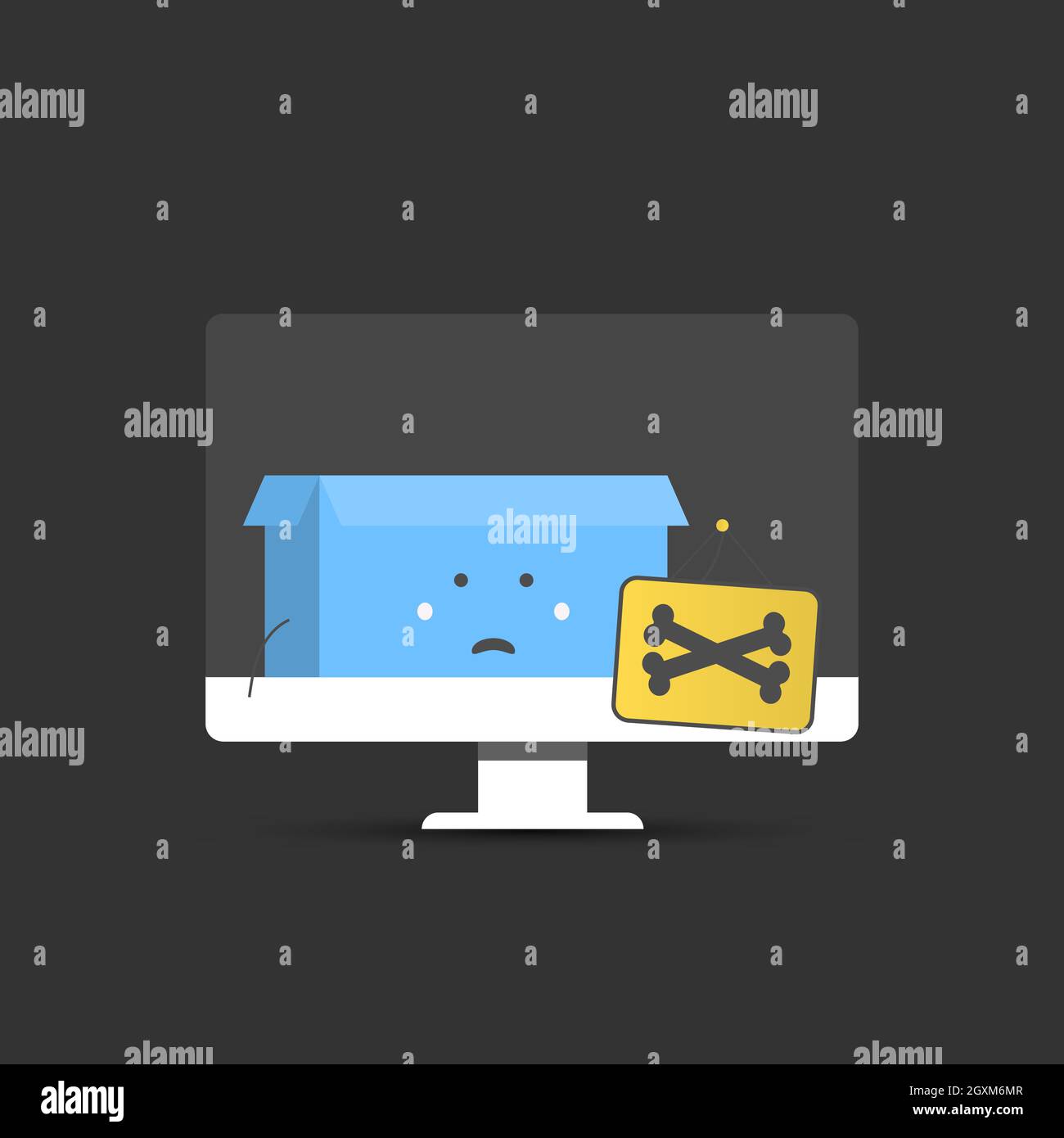 Danger Sign on the Computer. Vector Illustration Stock Vector Image ...