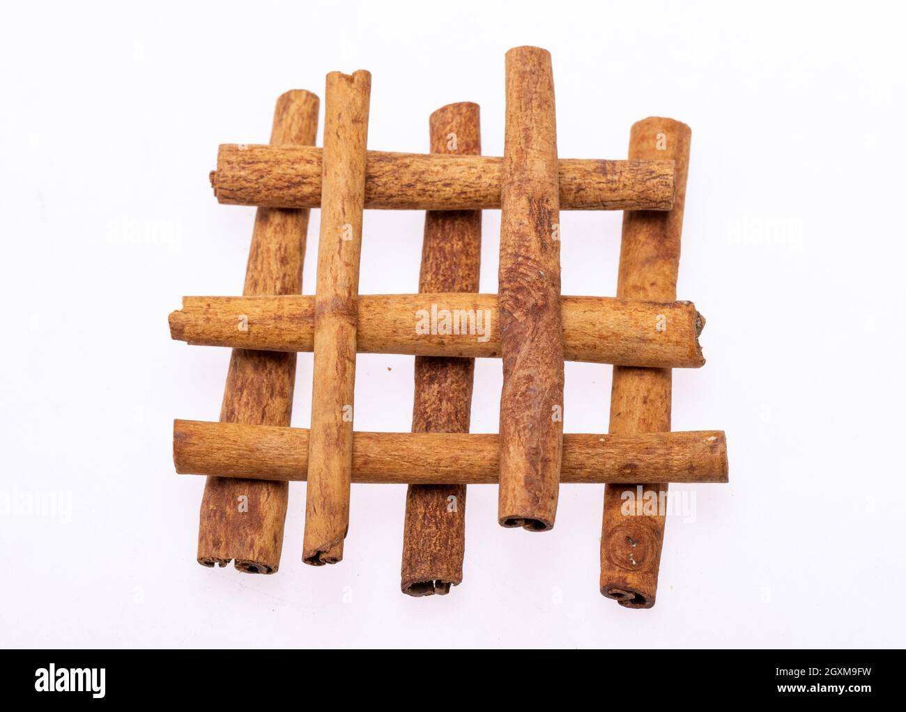 Cinnamon sticks, classic spice from the inner bark of tropical Asian trees, flavorful and aromatic for cooking, baking, health food and medicinal uses Stock Photo