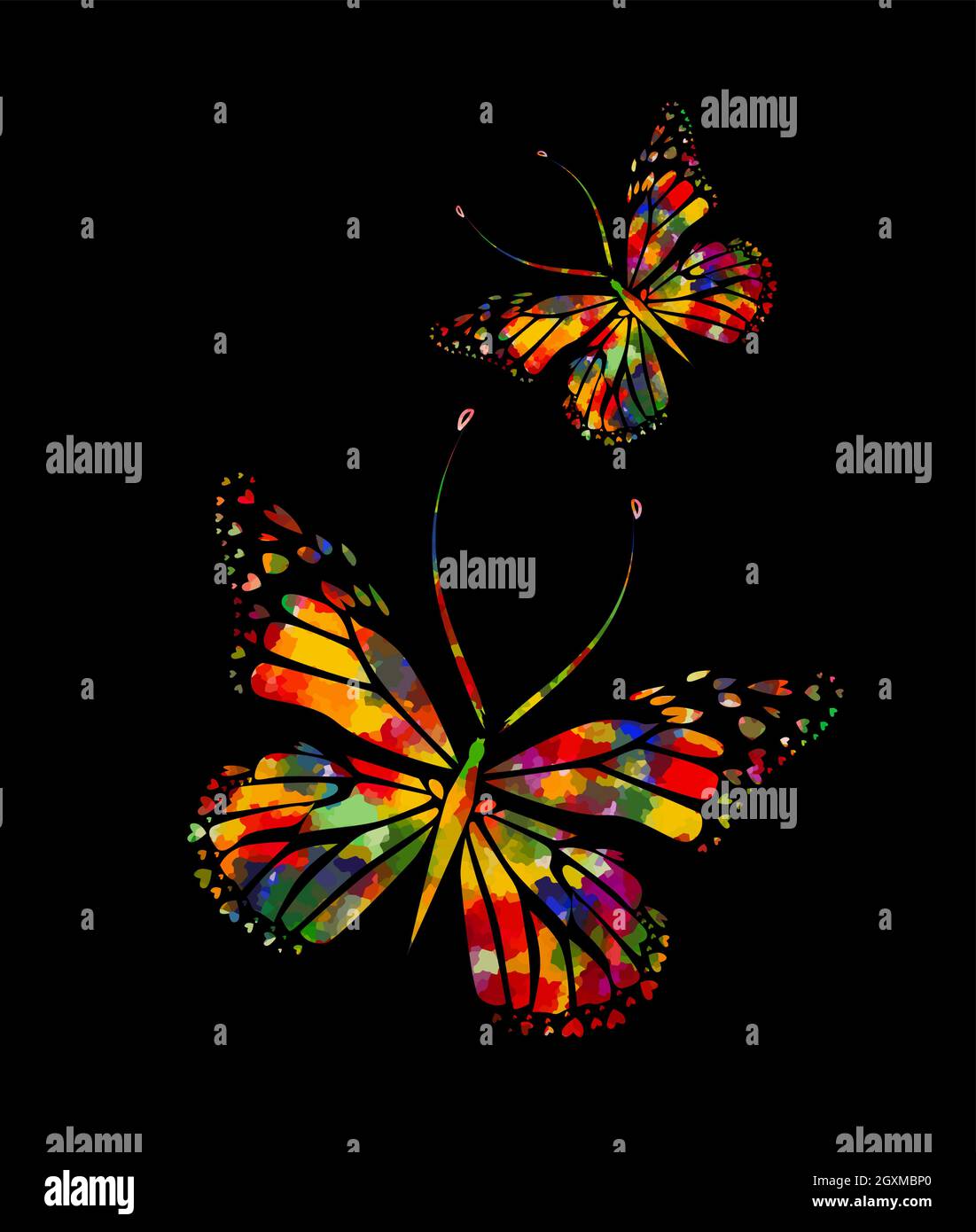 Butterfly multicolored abstract. Vector illustration Stock Vector