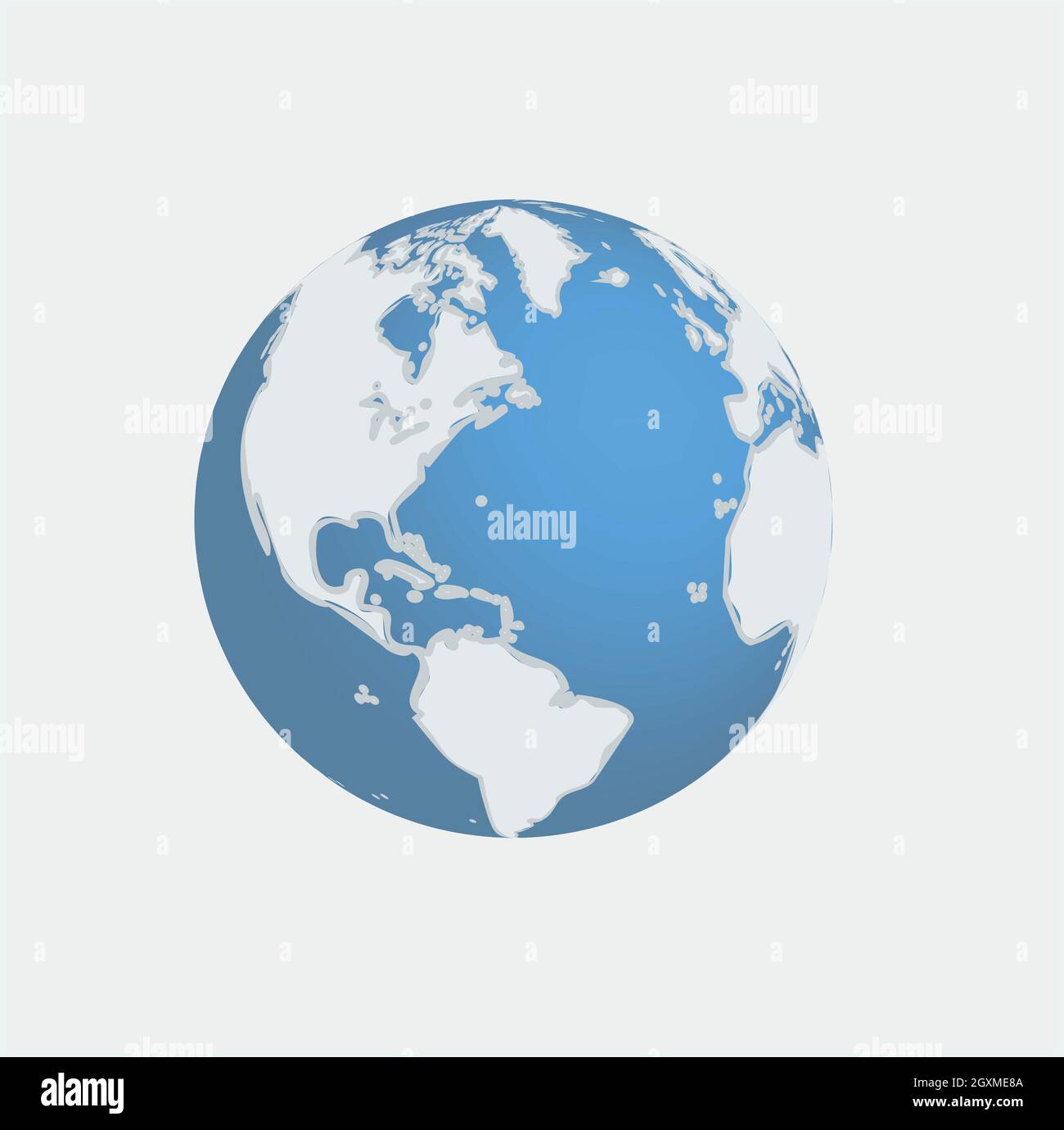 Isolated World Globe on a White Background Stock Vector