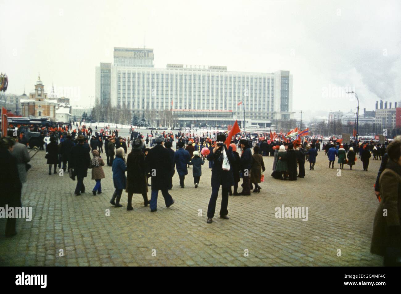 Red Square parade in Moscow on the 60th anniversary of the October ...