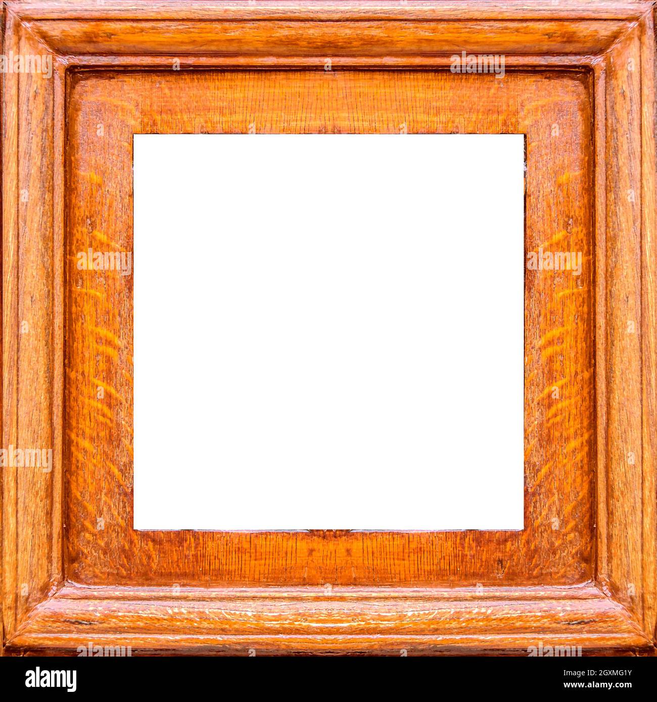 White Landscape Frame With Ornate Wooden Edges Stock Photo - Alamy