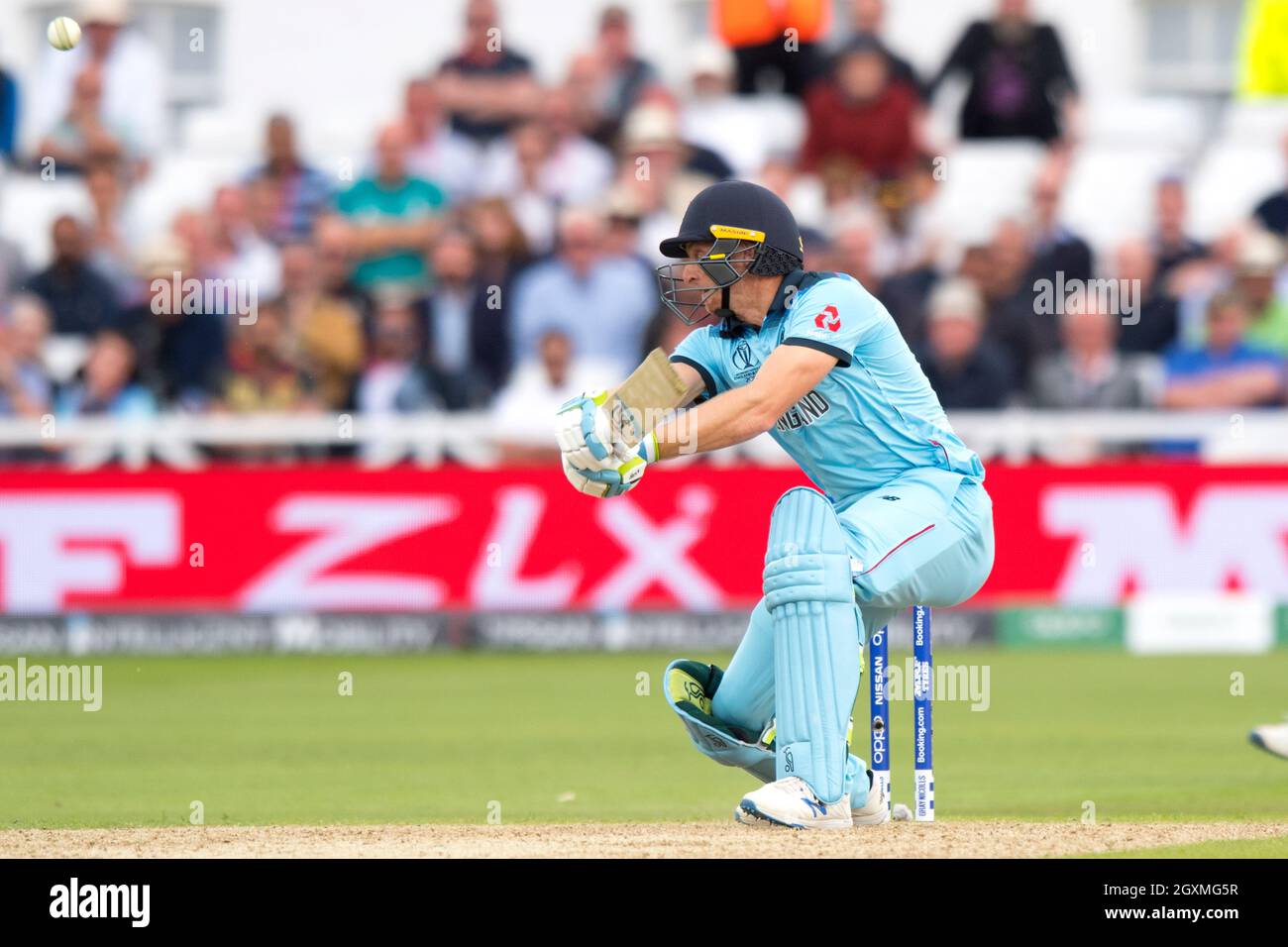 England's Jos Buttler reacts as he is caught out on 103 runs Stock Photo