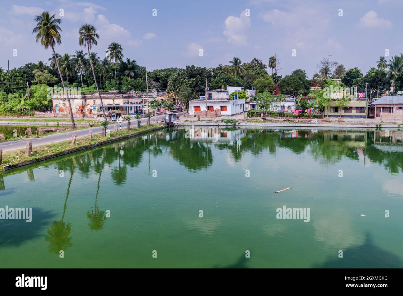 Gopal Chowki pond in Puthia village, Bangladesh Stock Photo