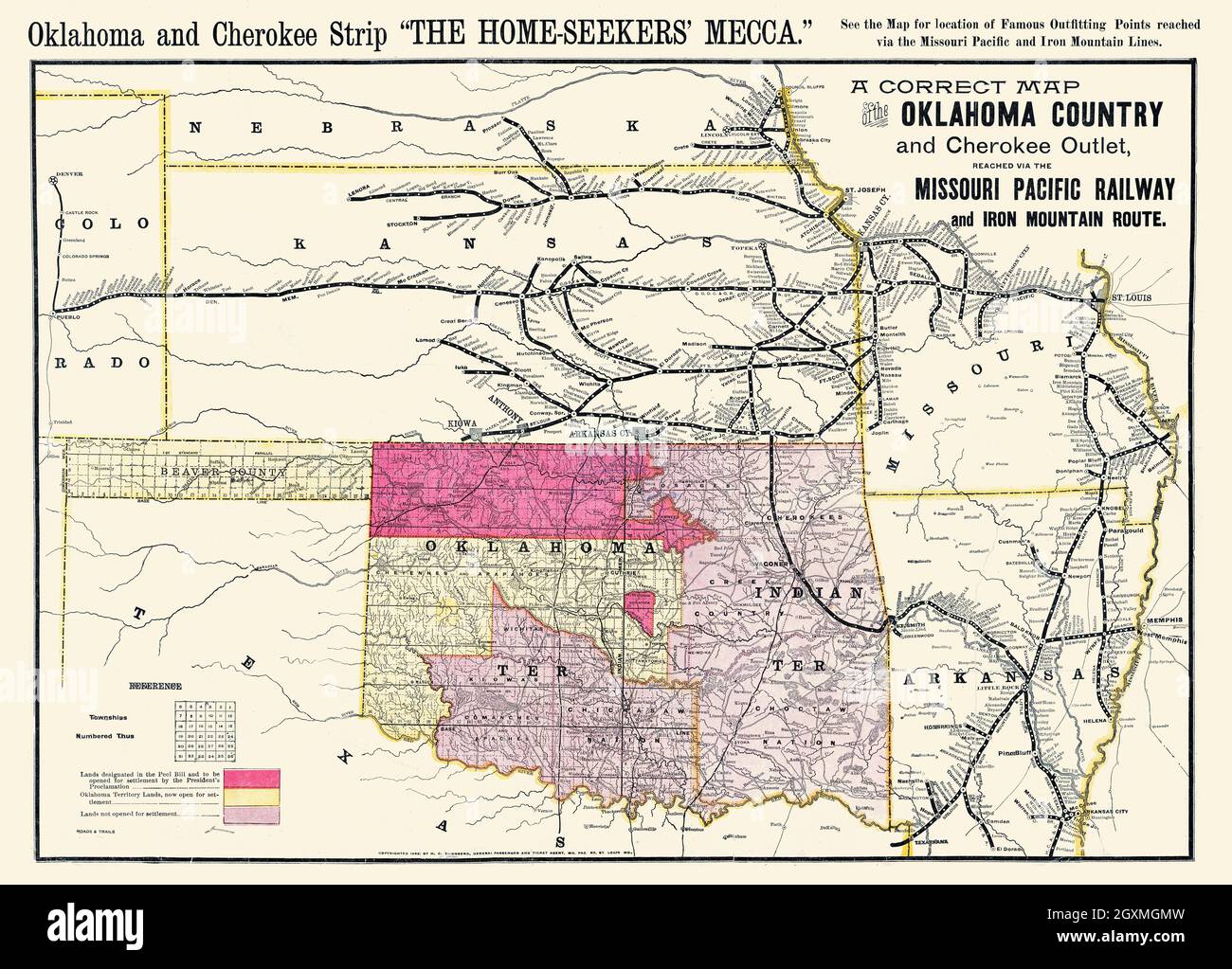 A correct map of the Oklahoma Stock Photo