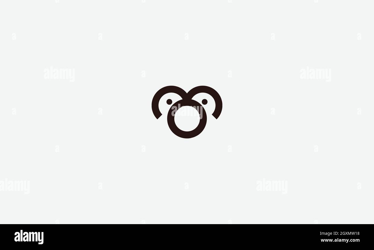 Bear or teddy minimal animal logo Stock Vector