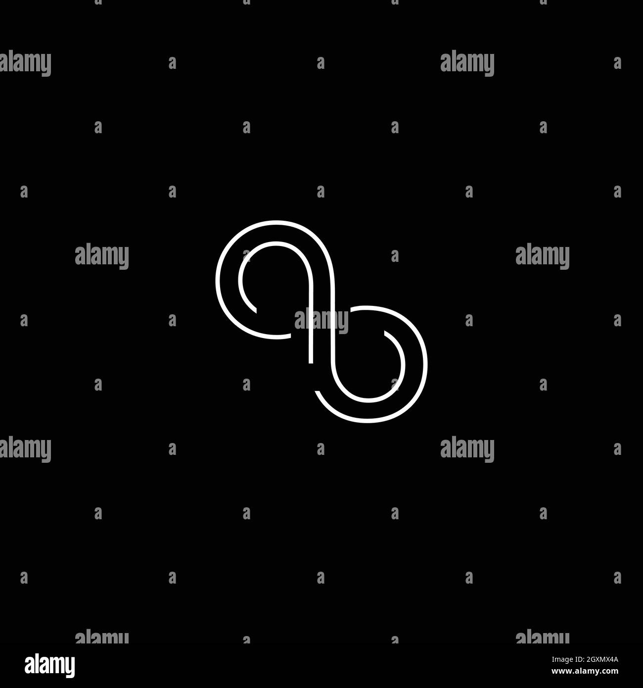 Letter AB or infinity logo Design with line art negative space for illustration use Stock Vector