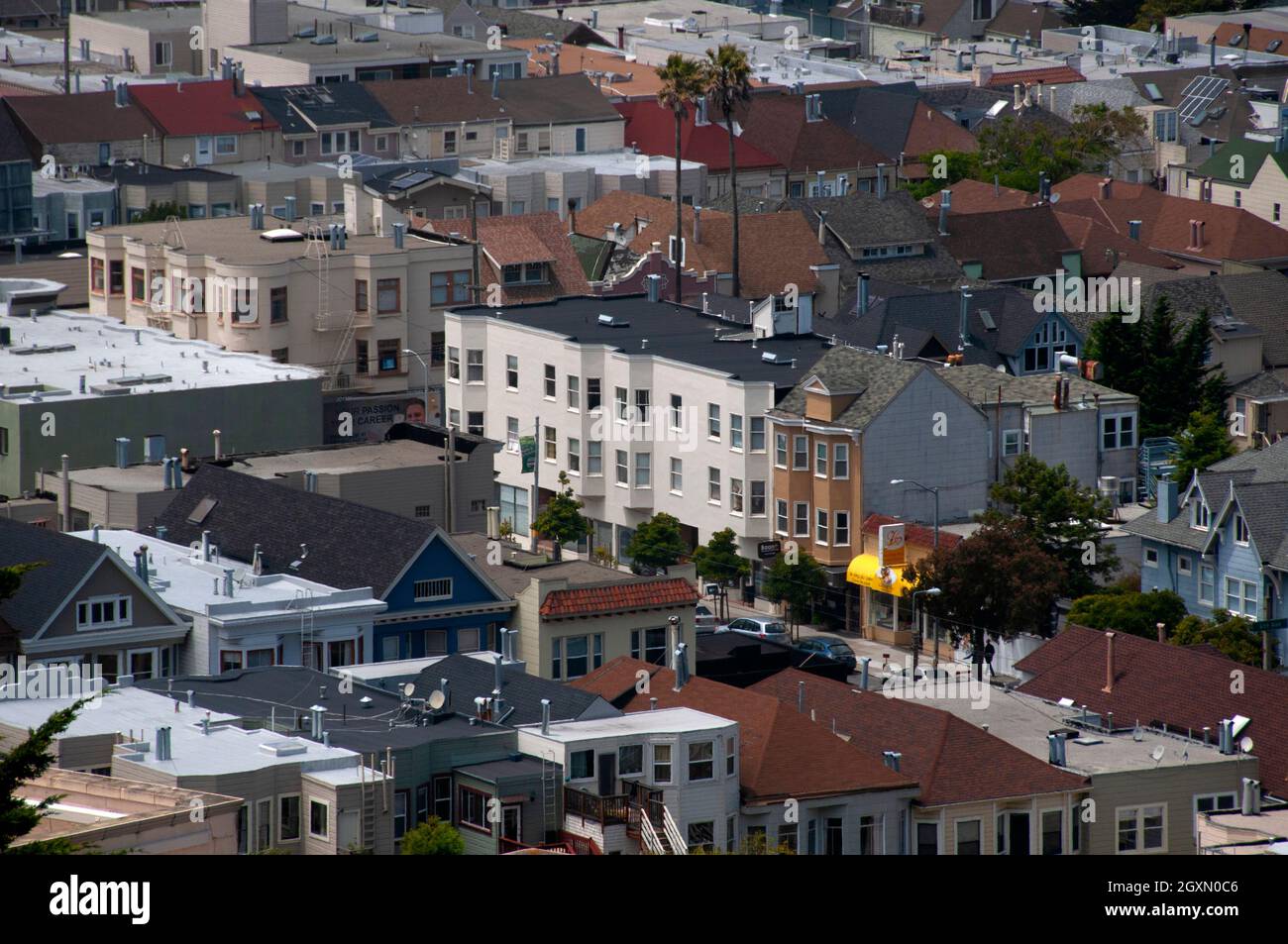 Top view of the Presidio neighborhood, San Francisco, California, USA Stock Photo