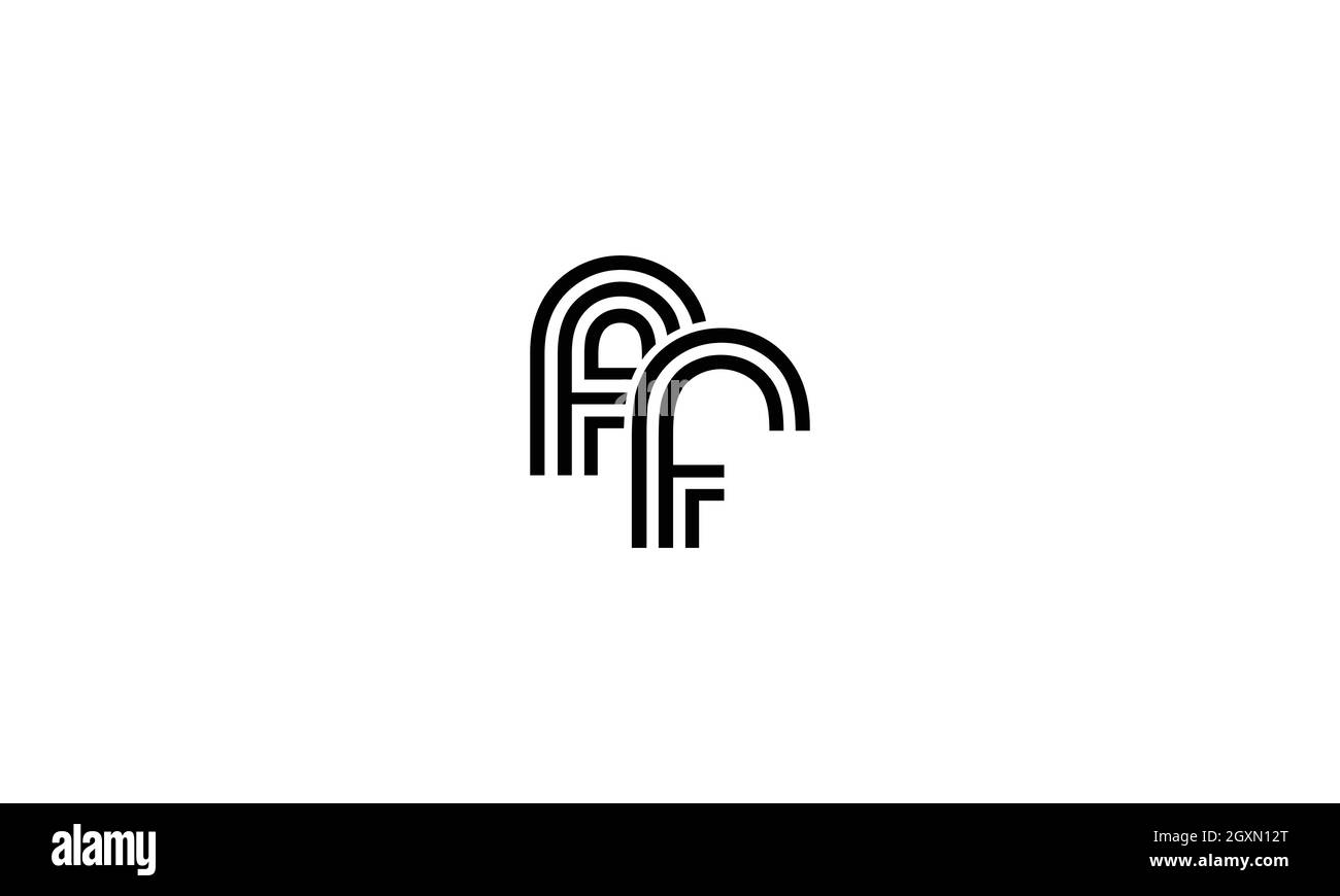 FF or AF logo design in minimal line art style Stock Vector