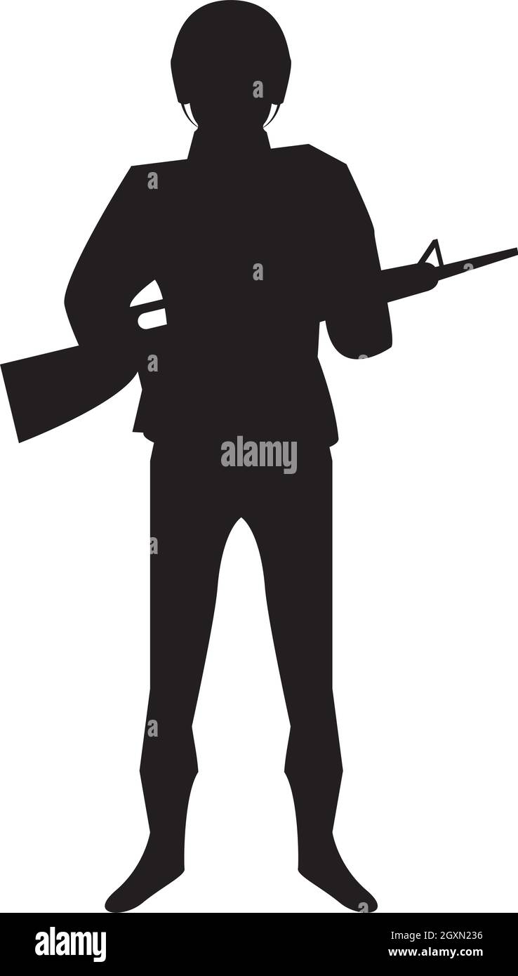 soldier and rifle Stock Vector