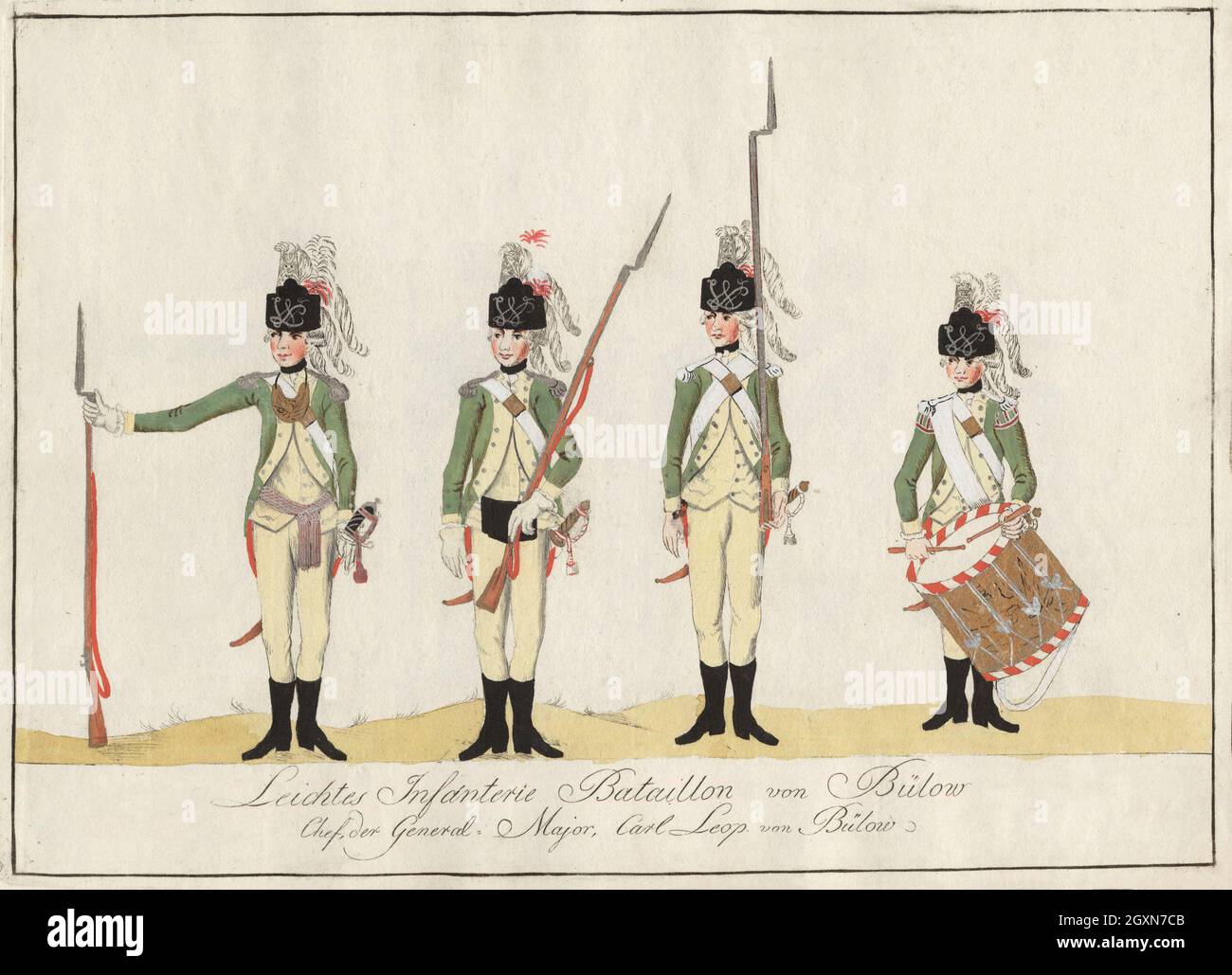 Leichtes Infanterie Bataillon von Bülow - 1784 Stock Photo