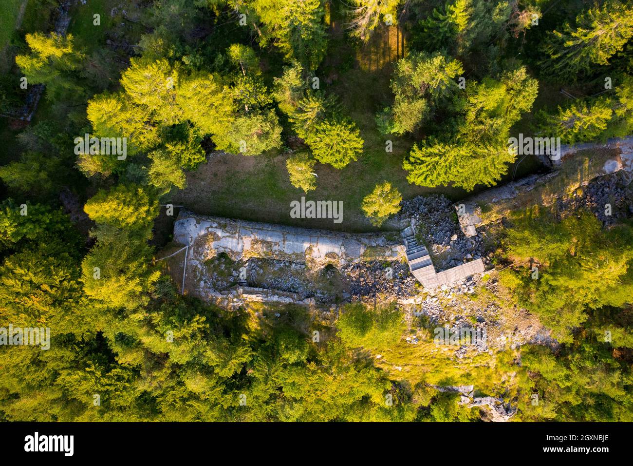 Forte Carriola,  Austro-Hungarian military fortress located at Pieve di Bono, Trento Italy. Stock Photo