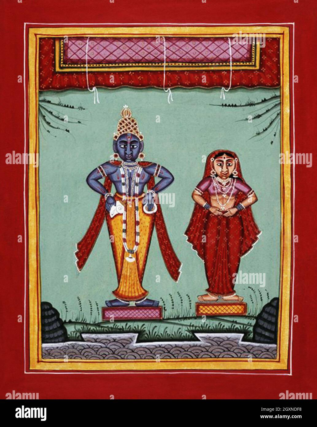 Deity Vishna and Laksmi as Vithoba and his consort Stock Photo - Alamy