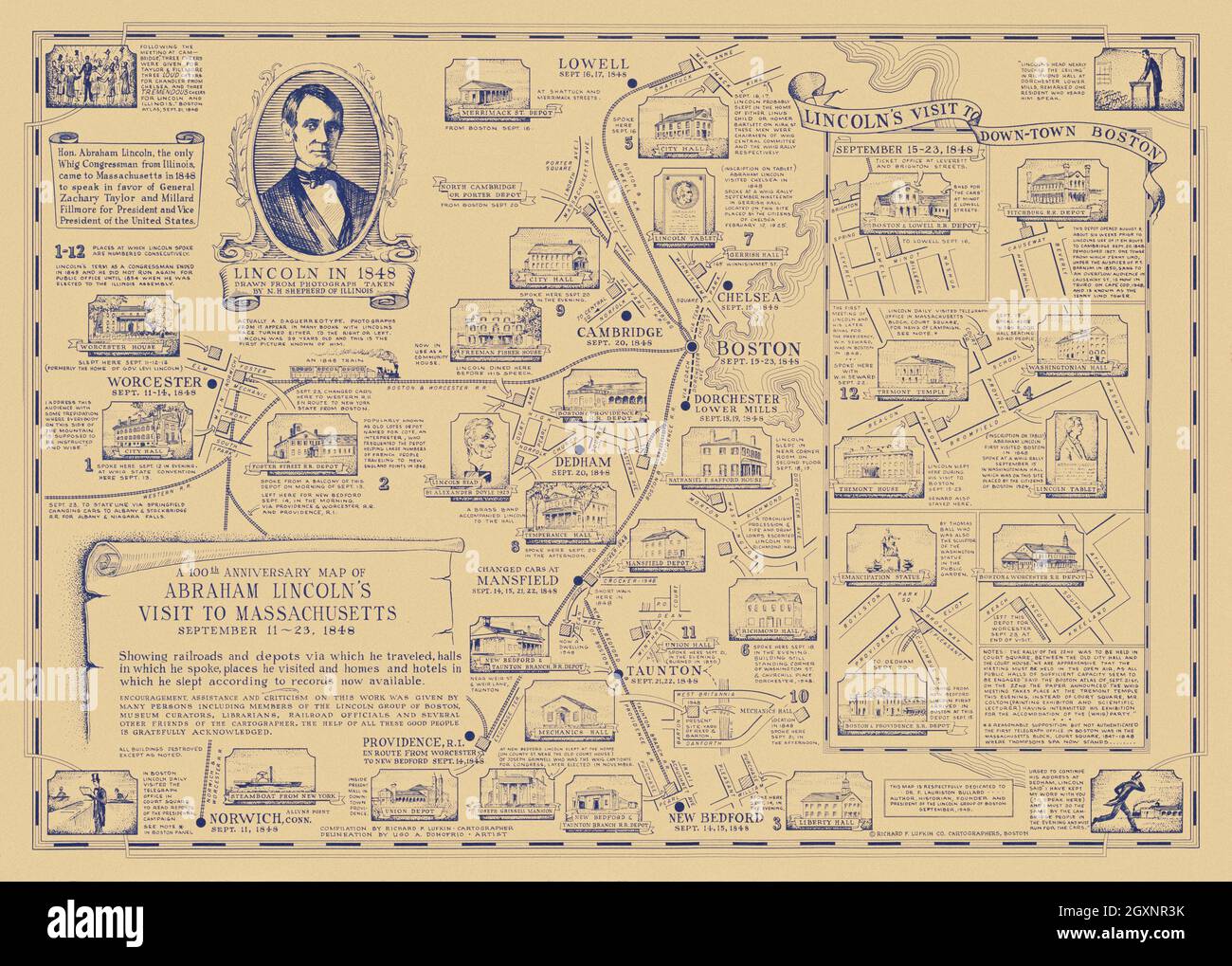 Abraham Lincoln's Visit to Massachusetts Stock Photo Alamy