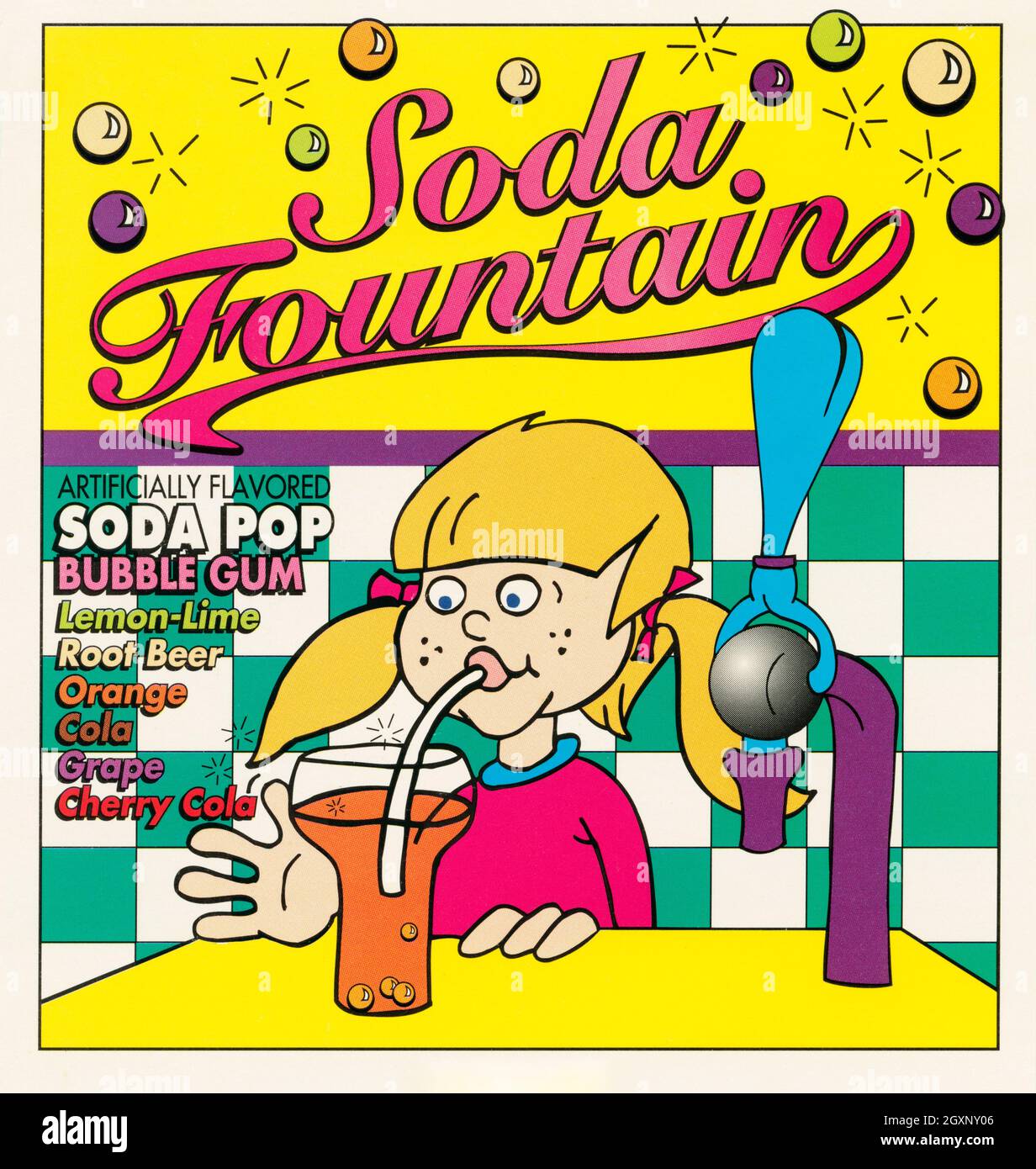 Soda Fountain Bubble Gum Stock Photo Alamy