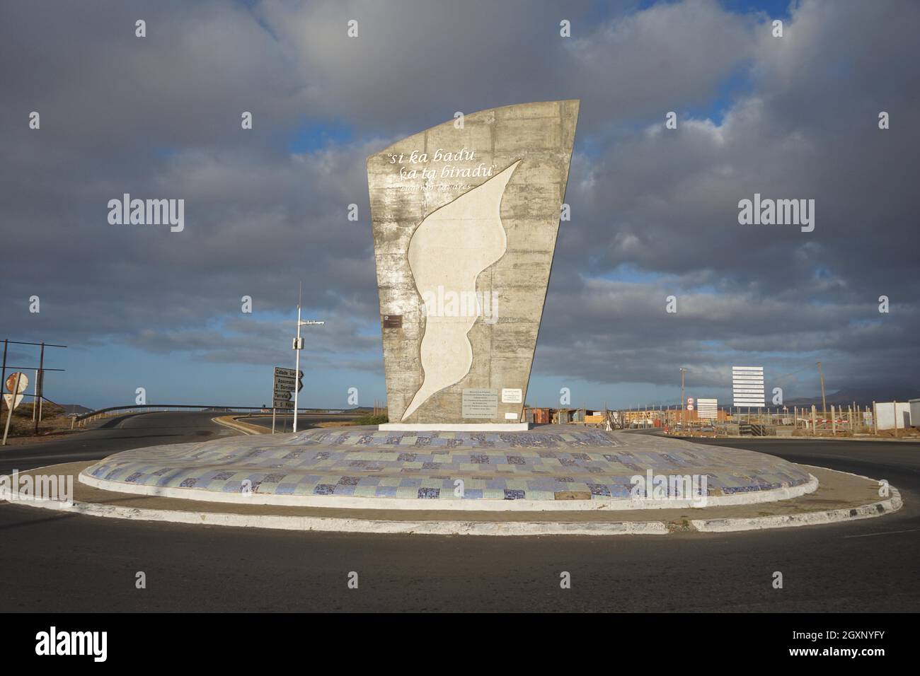Emigration Monument, Airport, Praia, Santiago, Cape Verde Islands, Cape Verde Stock Photo