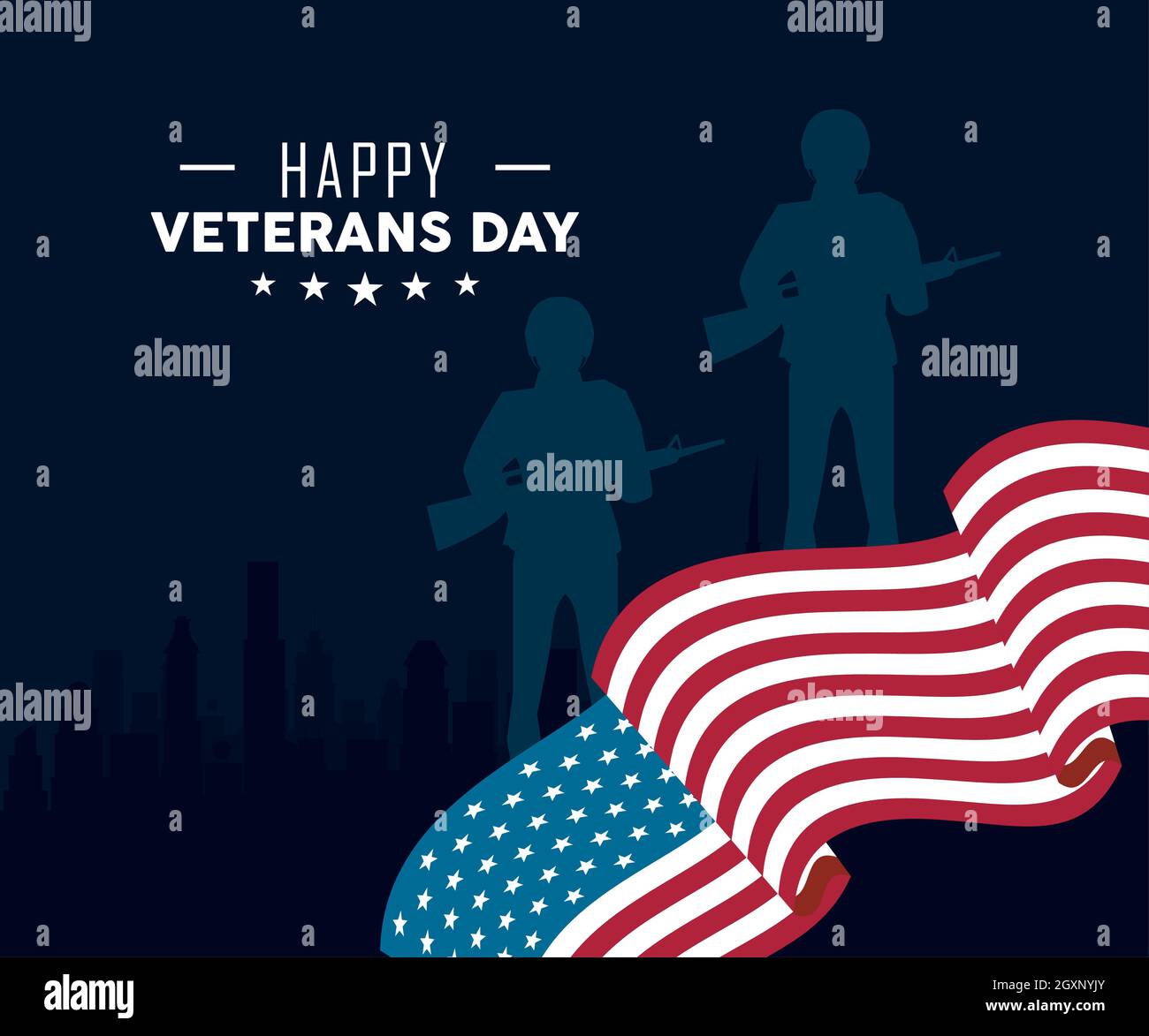 soldiers and flag Stock Vector Image & Art - Alamy