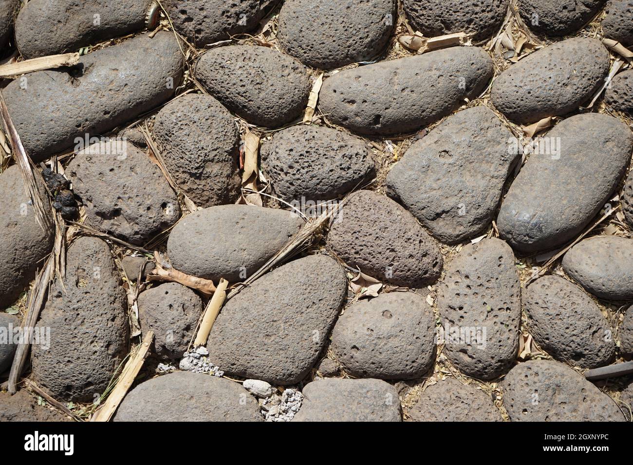 Cobbles, rounded lava stones, Cidade Velha, Santiago Island, Ilhas de ...