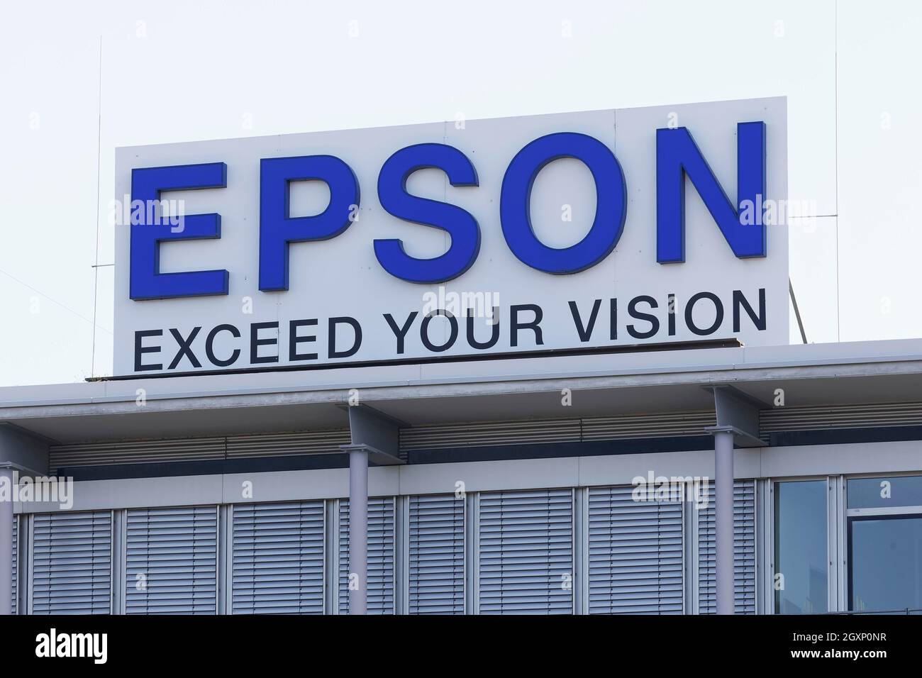 Epson, logo on the Germany headquarters, manufacturer of printers and  scanners, Meerbusch, North Rhine-Westphalia, Germany Stock Photo - Alamy