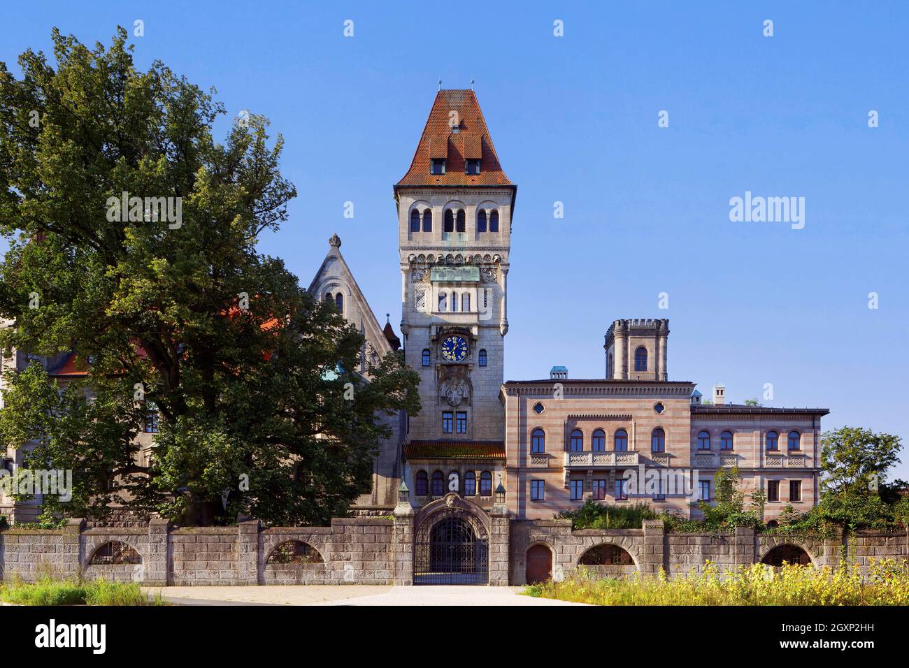 Faber Castle, built 1843 to 1846, Neo-Renaissance, extended 1903-1906, German Romanticism, Town of Stein, Middle Franconia, Franconia, Bavaria Stock Photo