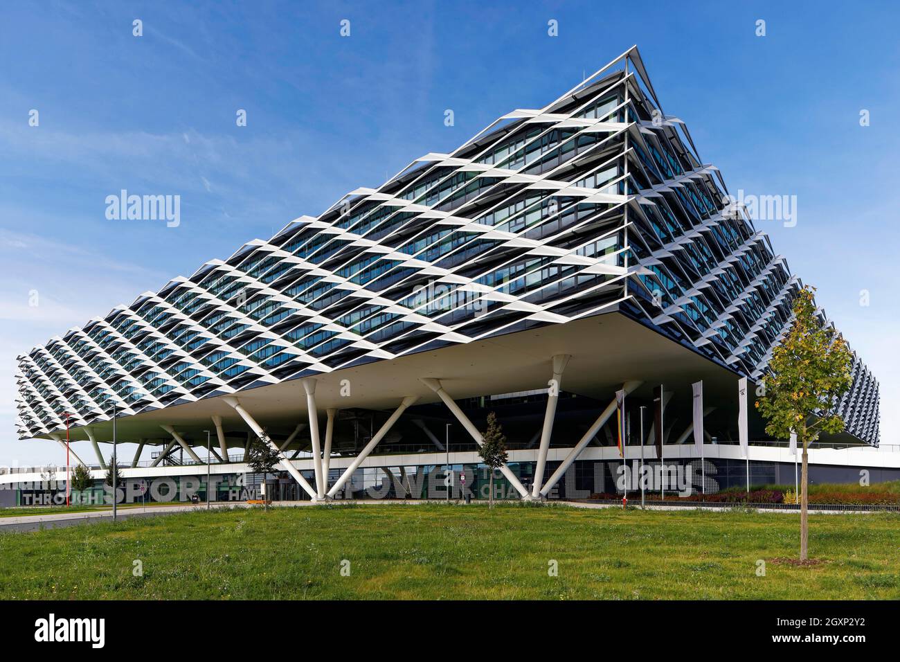 Modernity, architecture, Adidas AG office building, World of Sports Arena, Through  sport we have the power to change lives, Herzogenaurach, Middle Stock Photo  - Alamy