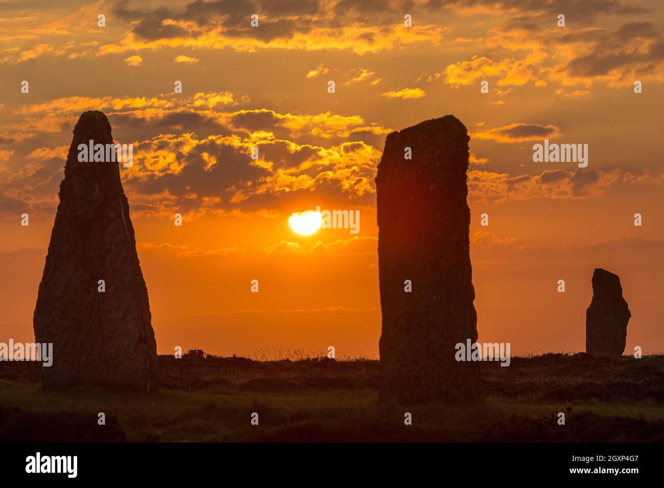 Stone circle of Brodgar, Orkney, Scotland, Great Britain Stock Photo