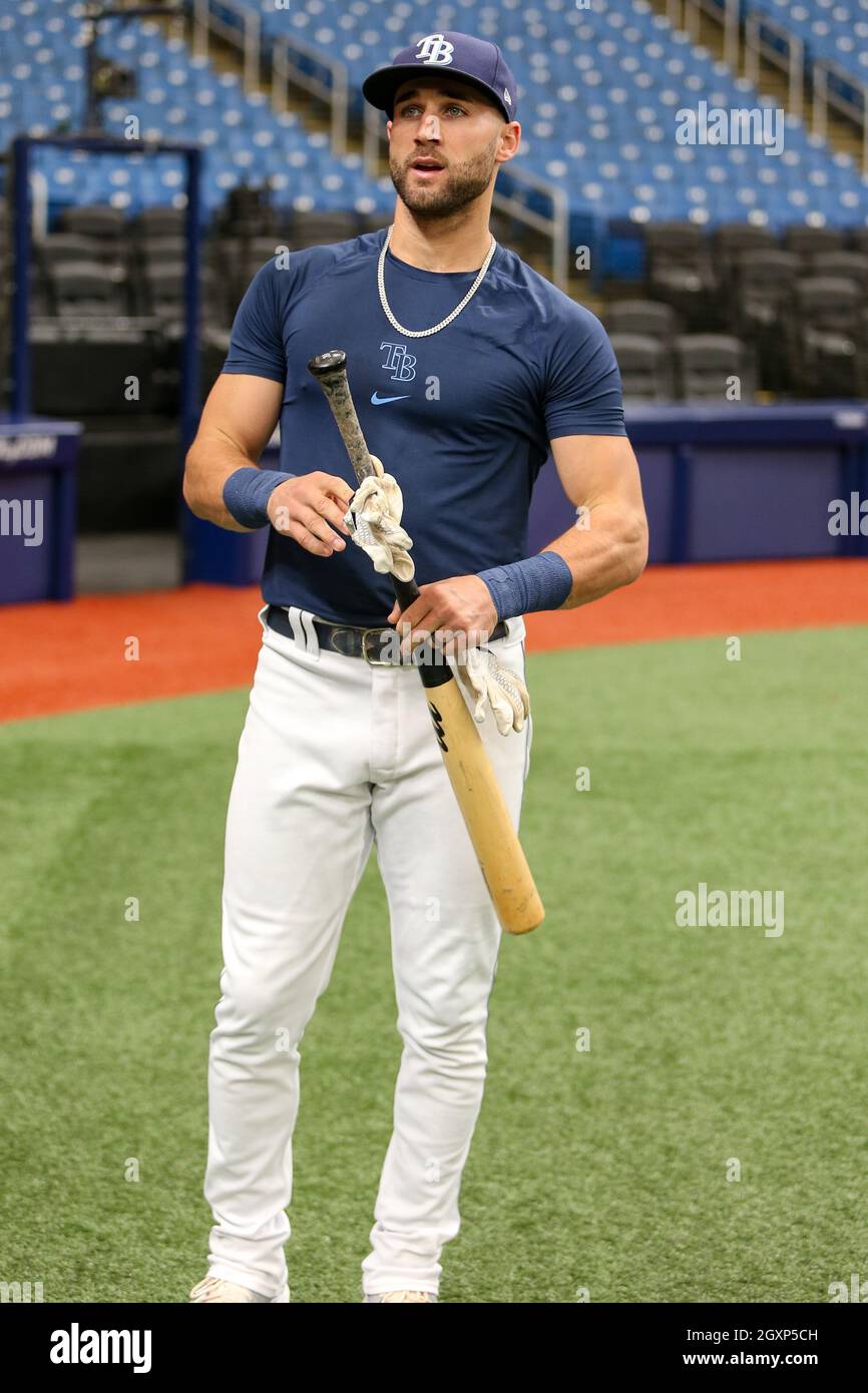 St. Petersburg, FL. USA;  Tampa Bay Rays center fielder Kevin Kiermaier (39) prepares to head to the batting cage during the first day of the American Stock Photo