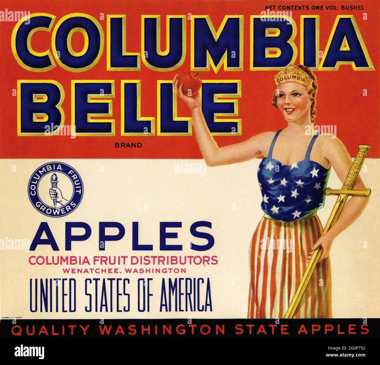 Columbia Belle Brand Apples Stock Photo