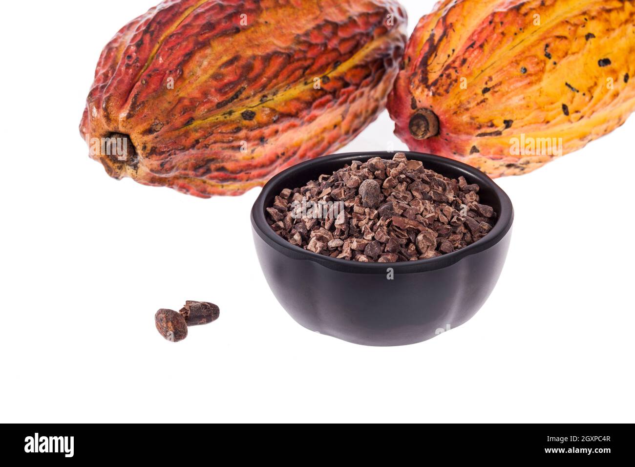 Theobroma cacao Dried Crushed Cocoa Beans With Fruit Stock Photo Alamy