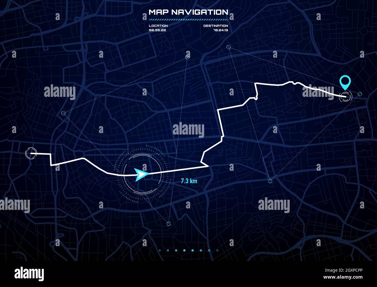 map location, gps map navigator system animation. route