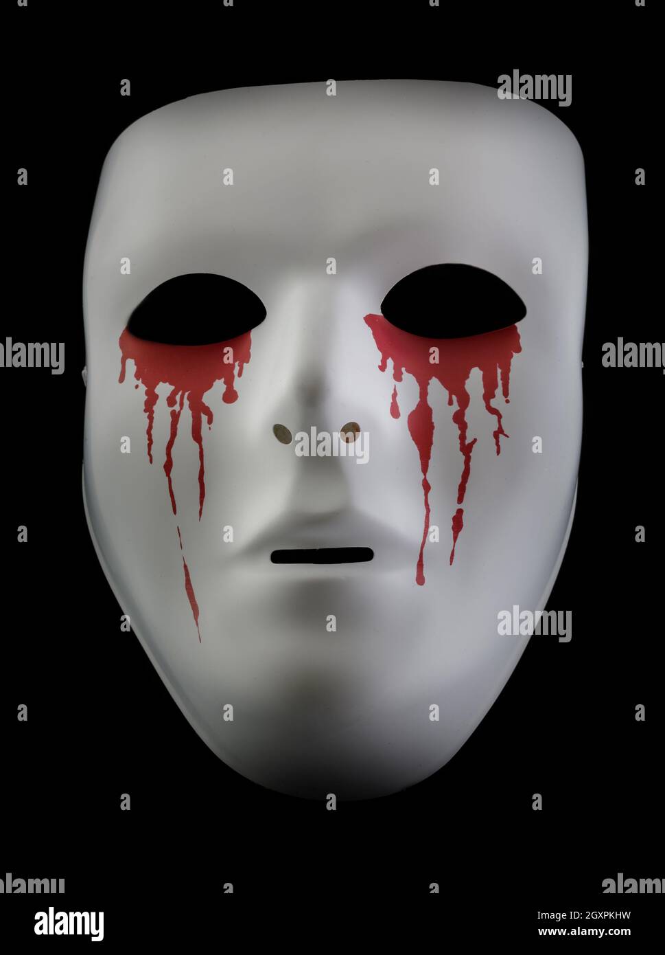 Bleeding Eyes Mask Isolated Against Black Background Stock Photo Alamy