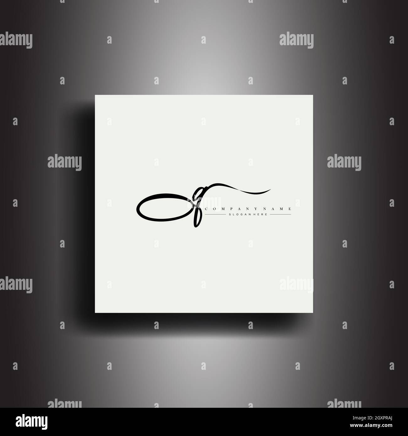 OQ Signature style monogram.Calligraphic lettering icon and handwriting vector art Design Stock Vector