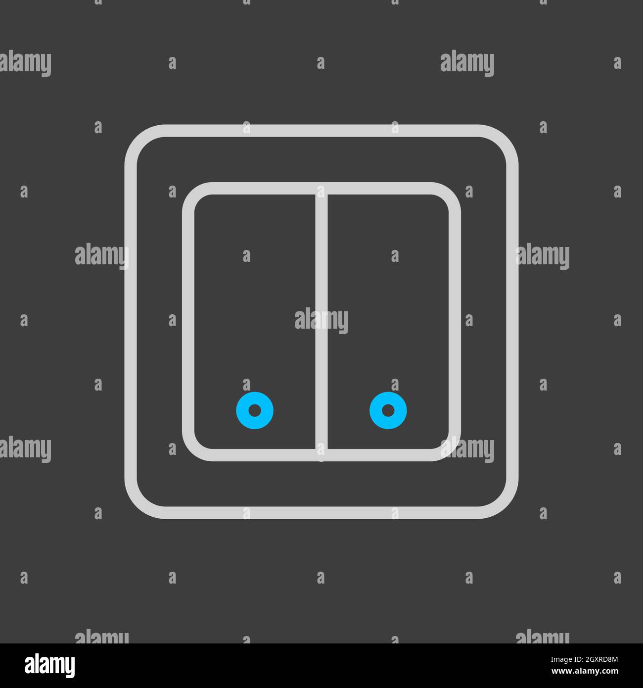 Electrical Switch two buttons icon on dark background. Construction ...