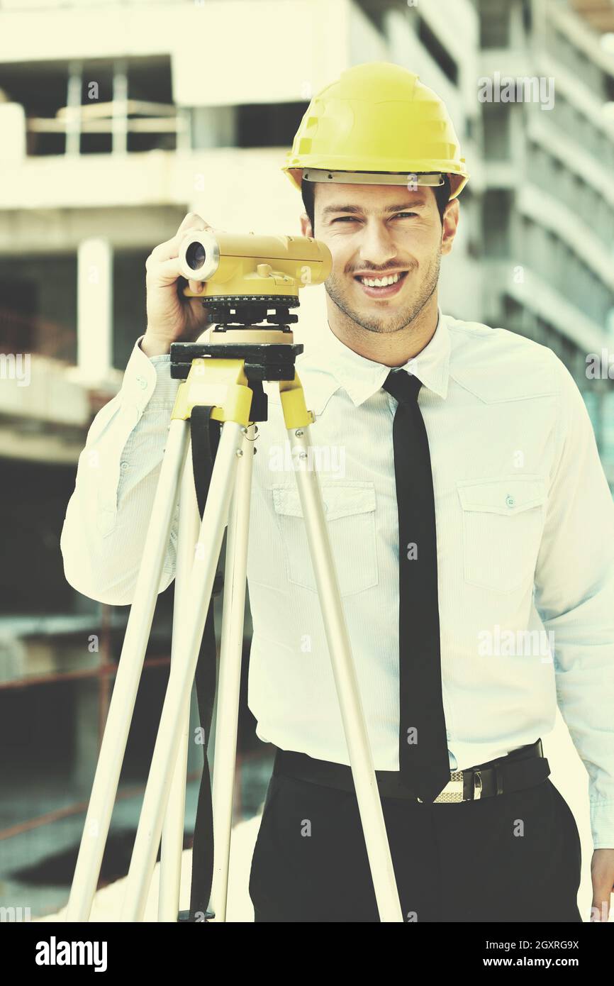 business man Architect engineer manager at construction site project