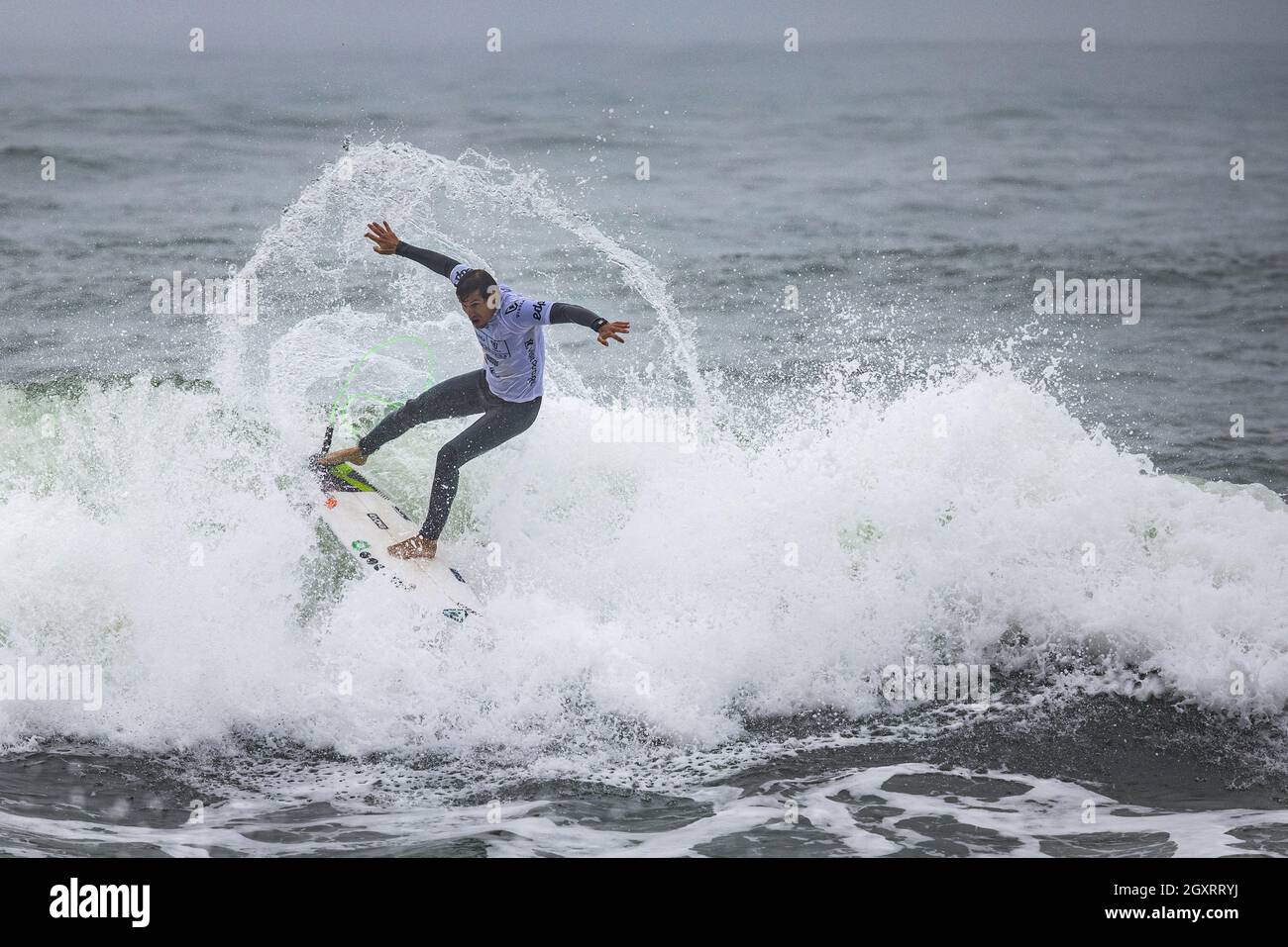 Ericeira, Portugal. 05th Oct, 2021. Brazilian, Tiago Camarao competes during Round 48 of MEO Vissla Pro Ericeira, WSL (The World Surf League). Credit: SOPA Images Limited/Alamy Live News Stock Photo