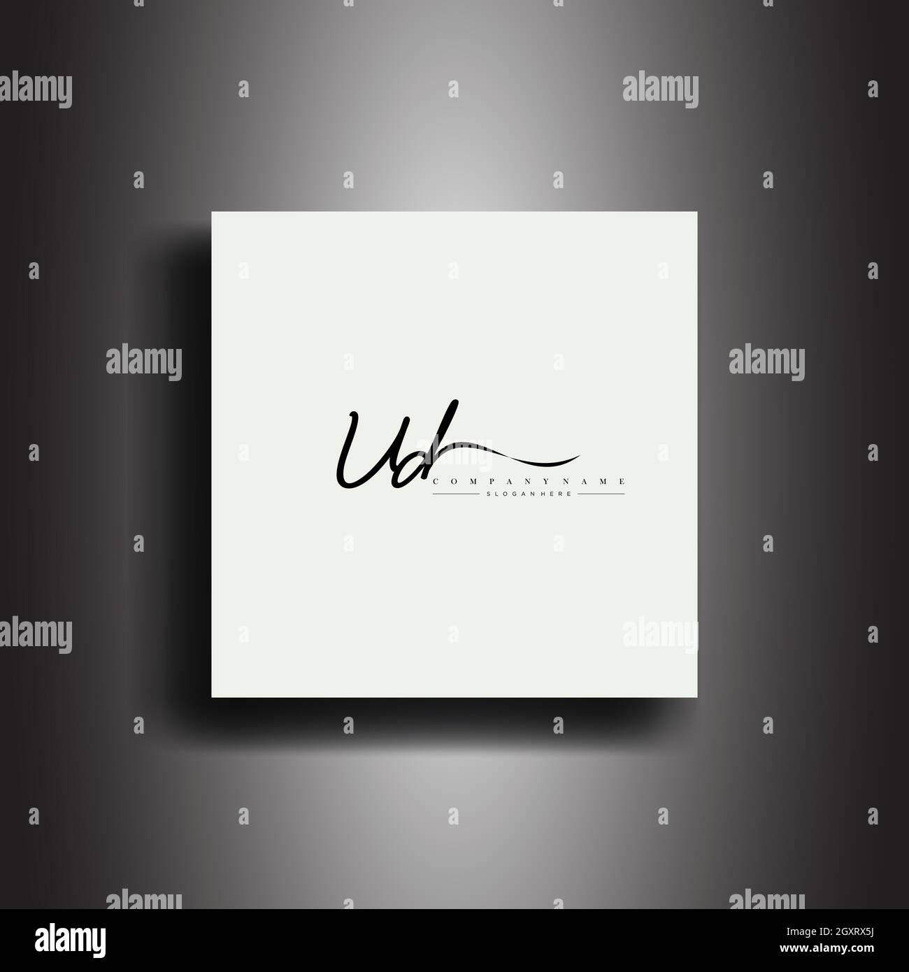 UD Signature style monogram.Calligraphic lettering icon and handwriting vector art design Stock Vector